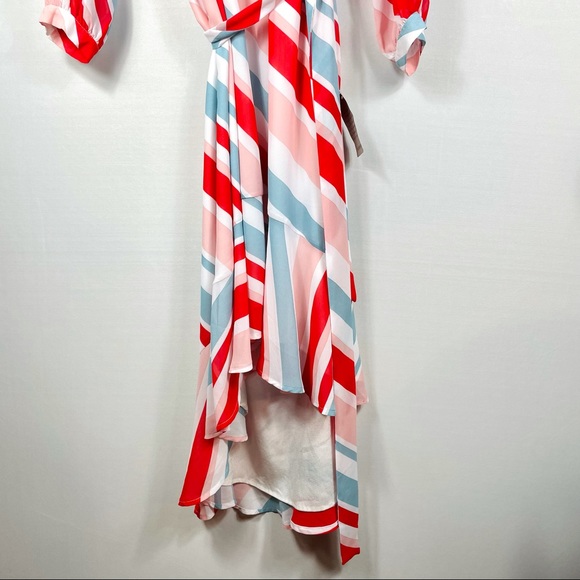 NWT Chelsea28 Long Sleeve High/Low Faux Wrap Dress - Picture 3 of 8